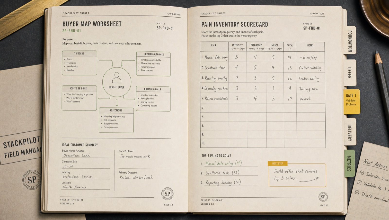 StackPilot manual spread sample pages